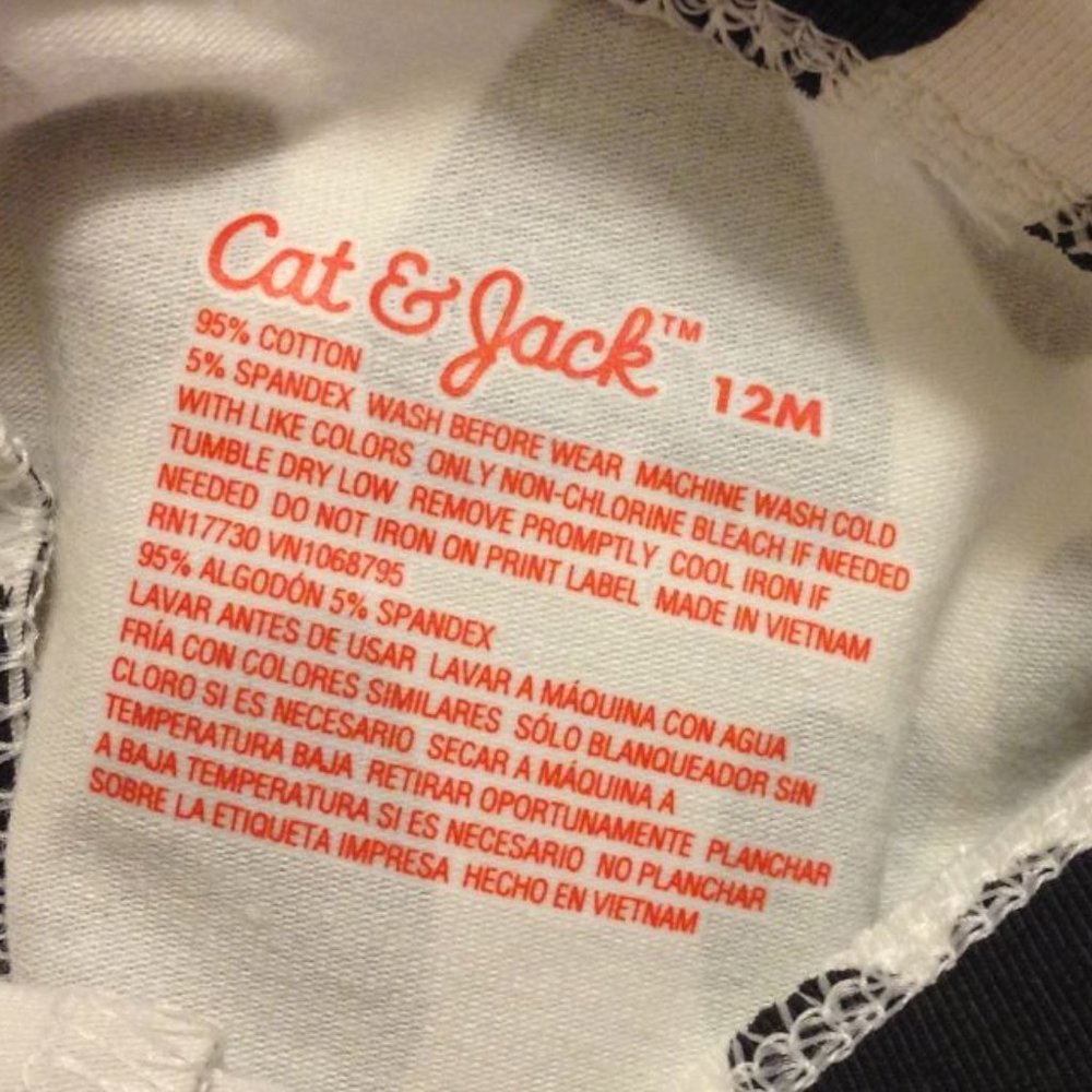 Cat & Jack hearts tights, black and white size 12 month - Picture 5 of 5